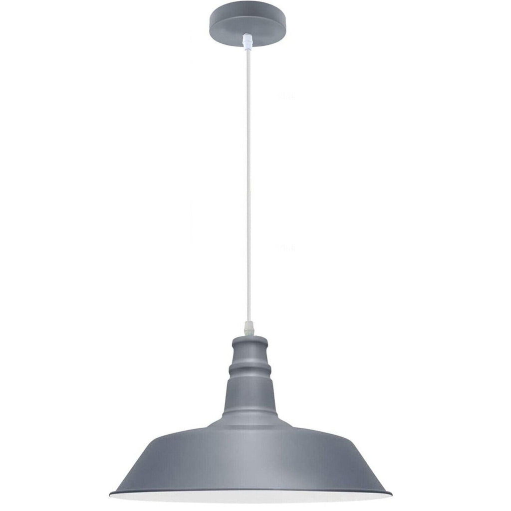 Modern Metal Barn Shade Kitchen Island Pendant Light, Adjustable Height Ceiling Lamp