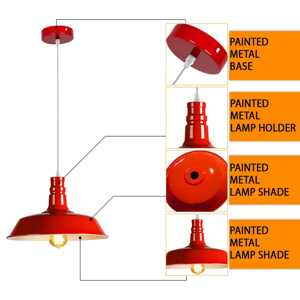 Modern Metal Barn Shade Kitchen Island Pendant Light, Adjustable Height Ceiling Lamp