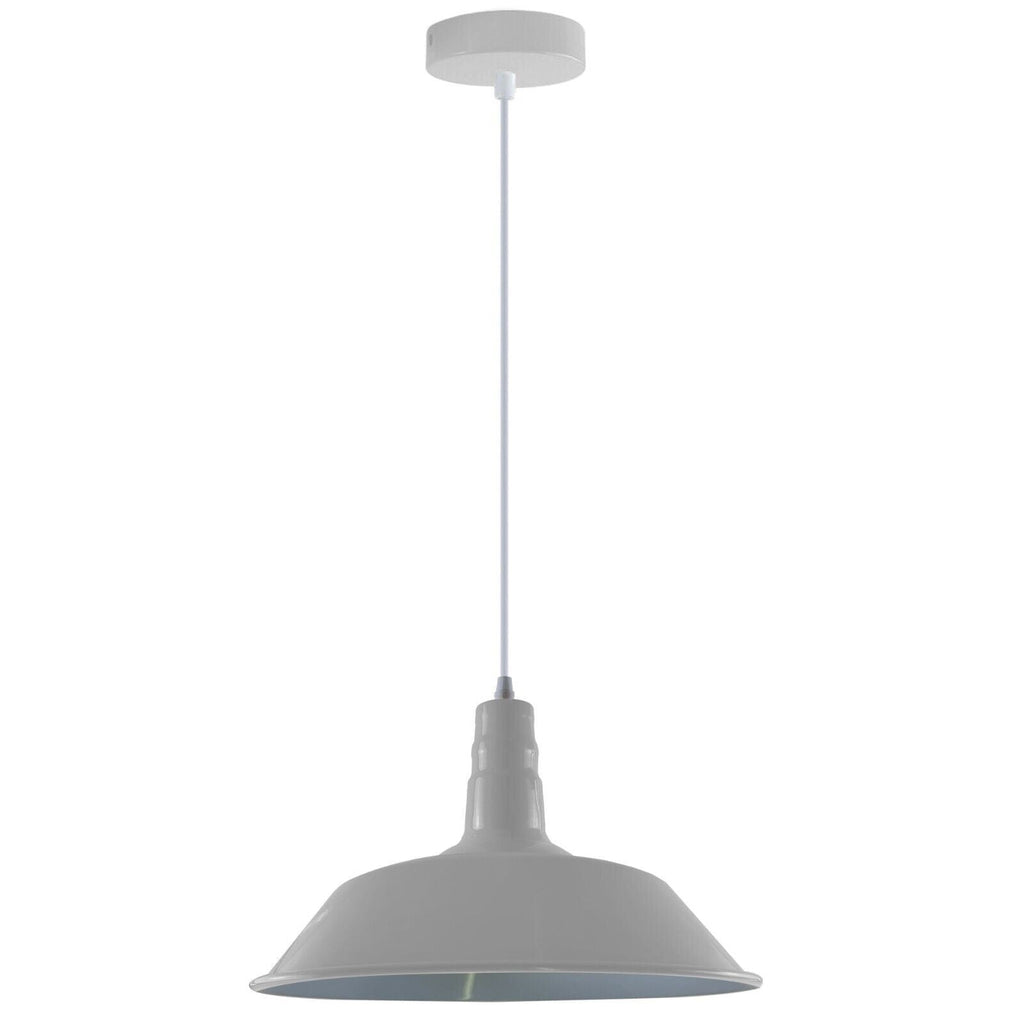 Modern Metal Barn Shade Kitchen Island Pendant Light, Adjustable Height Ceiling Lamp