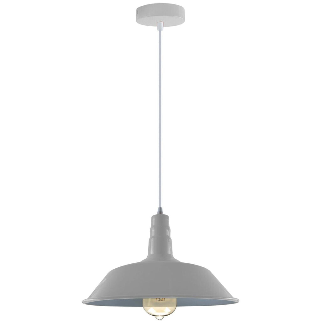 Modern Metal Barn Shade Kitchen Island Pendant Light, Adjustable Height Ceiling Lamp