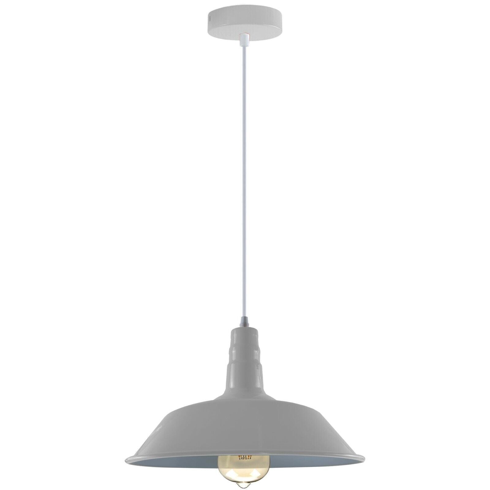 Modern Metal Barn Shade Kitchen Island Pendant Light, Adjustable Height Ceiling Lamp