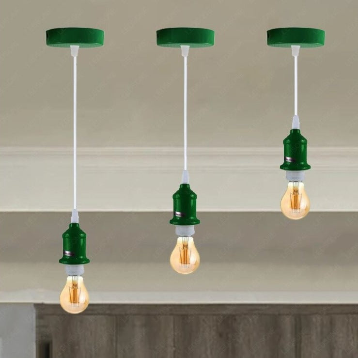 Vintage Industrial E27 Pendant Ceiling Light Fitting - Colorful Modern Holder