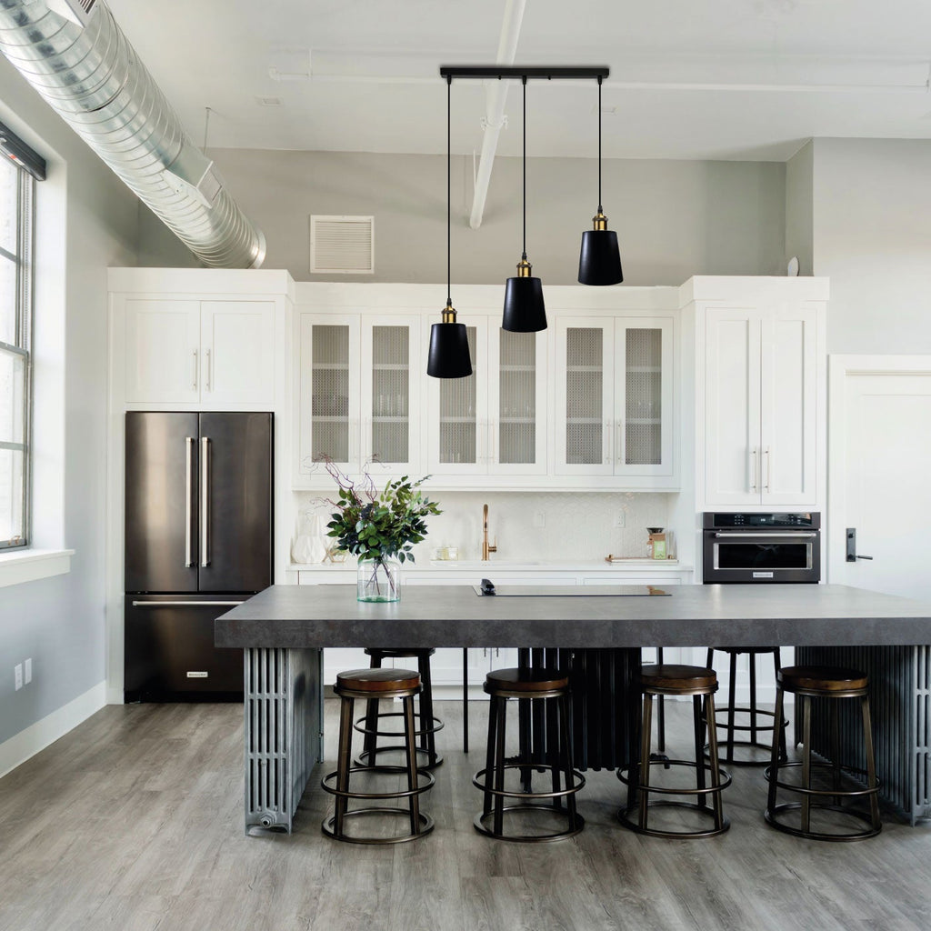 Black 3-Head Industrial Vintage Metal Ceiling Pendant Light Fixture Loft Style
