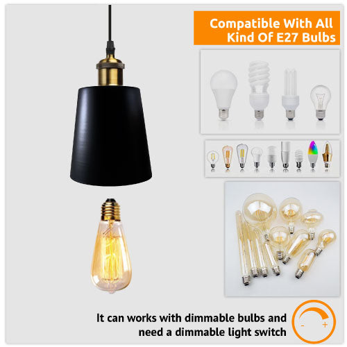 Black 3-Head Industrial Vintage Metal Ceiling Pendant Light Fixture Loft Style