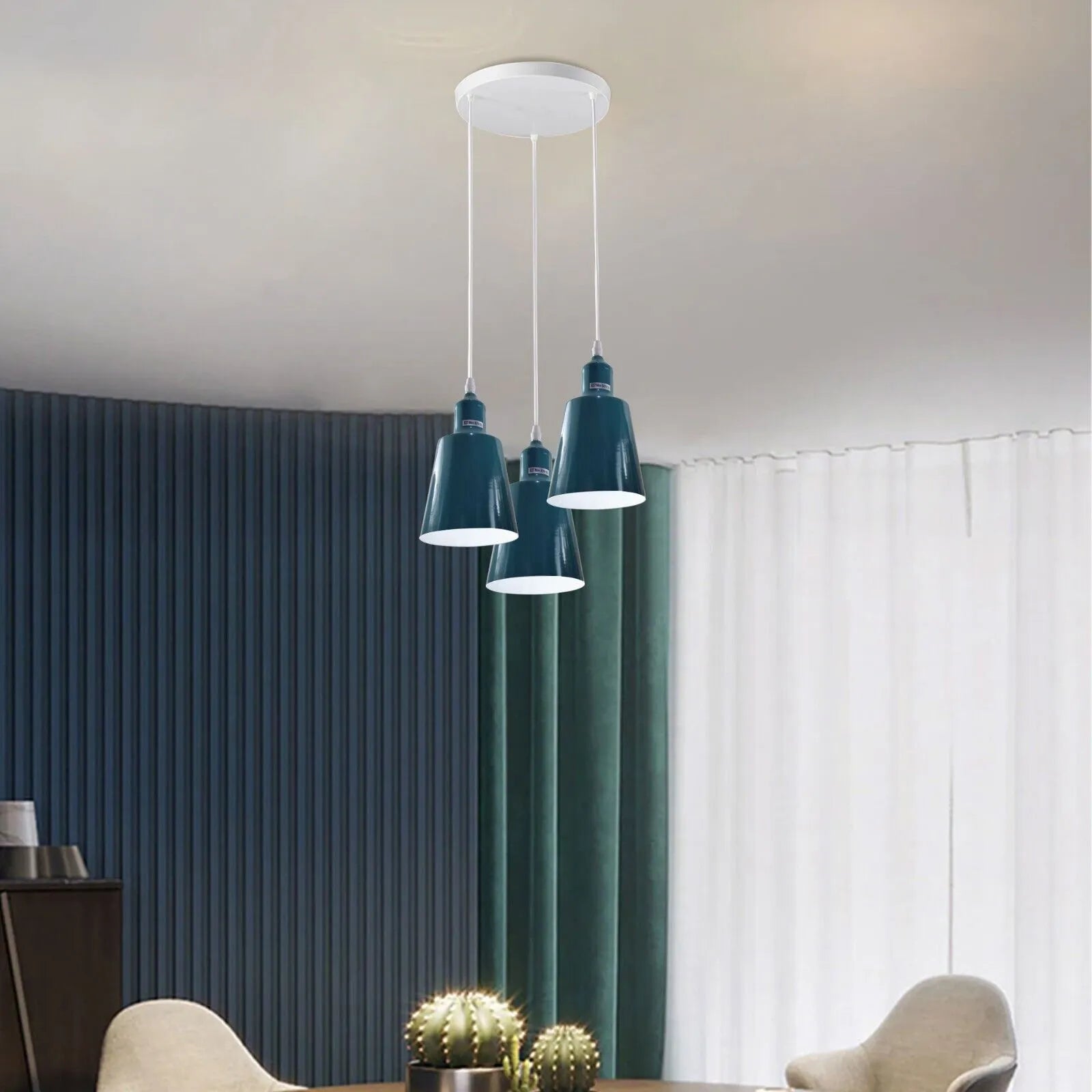 Industrial E27 3 Way Vintage Retro Ceiling Pendent Light~4295