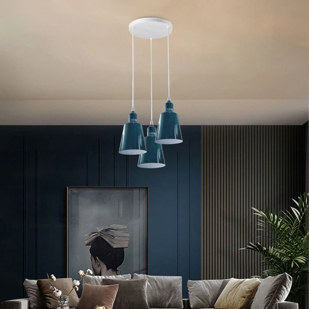 Industrial E27 3 Way Vintage Retro Ceiling Pendent Light~4295