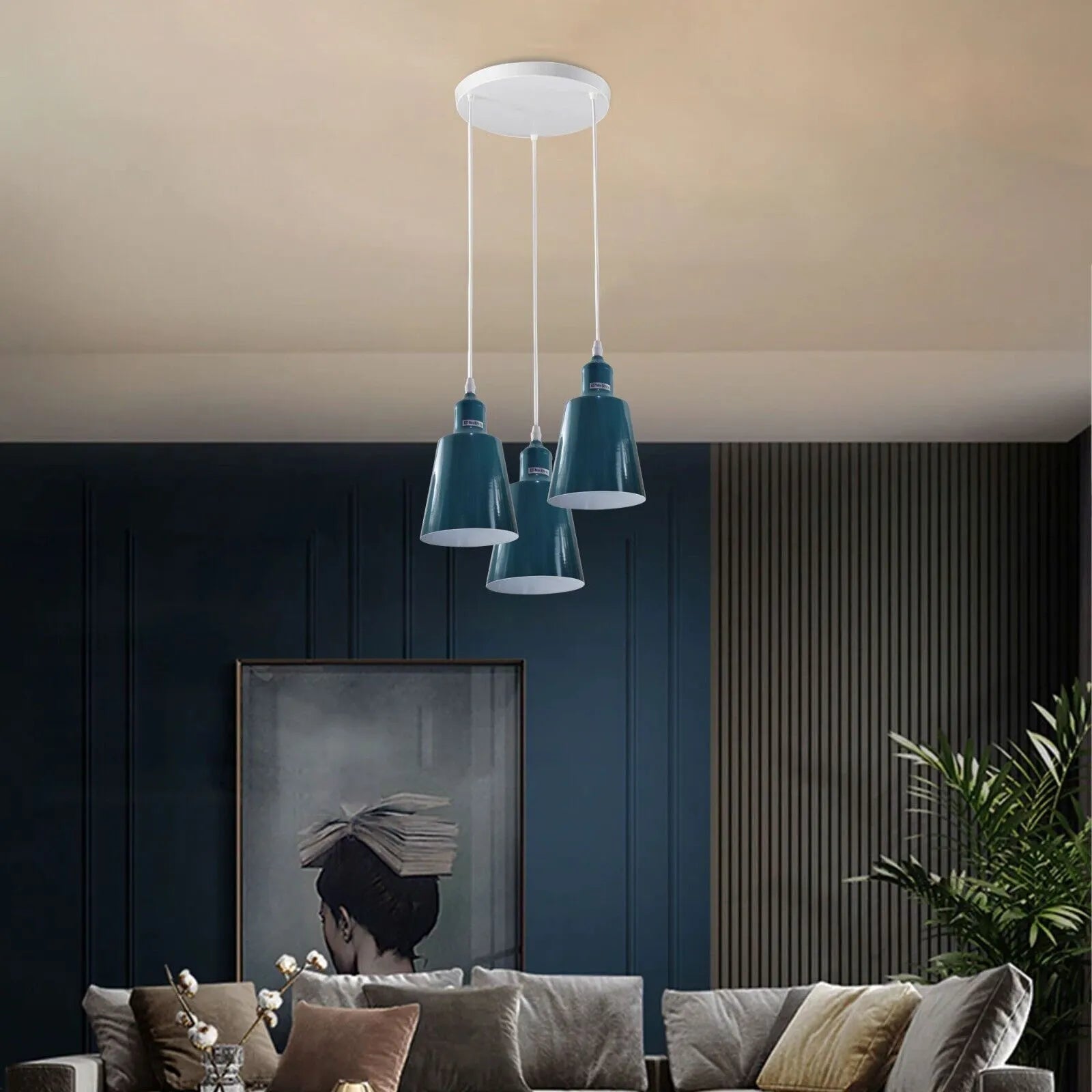 Industrial E27 3 Way Vintage Retro Ceiling Pendent Light~4295