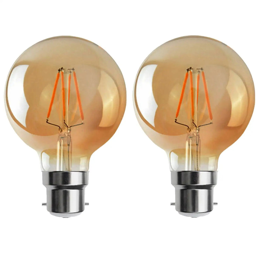 G95 LED Filament Vintage Bulb, 4W B22 Edison Globe, Warm White Dimmable