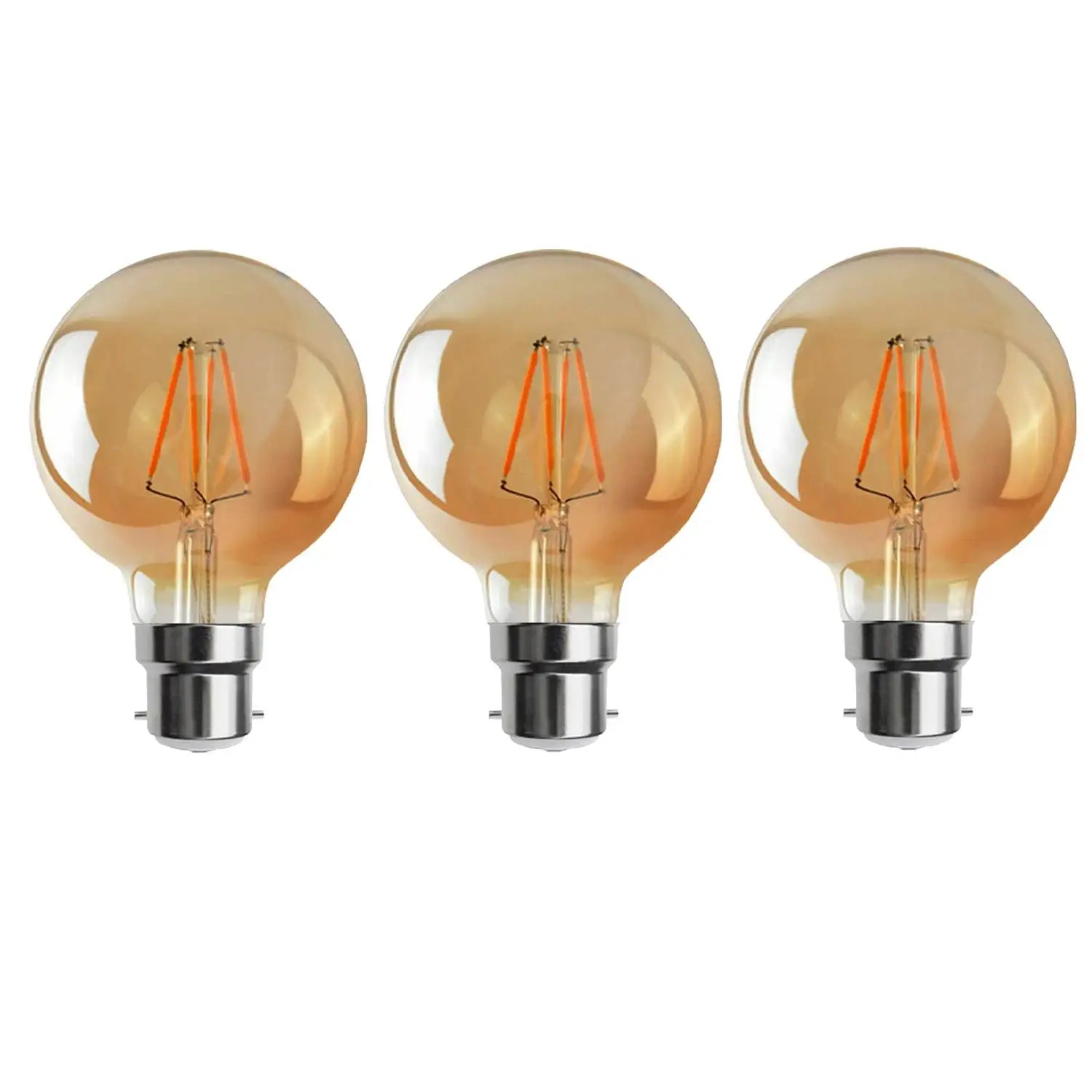 G95 LED Filament Vintage Bulb, 4W B22 Edison Globe, Warm White Dimmable
