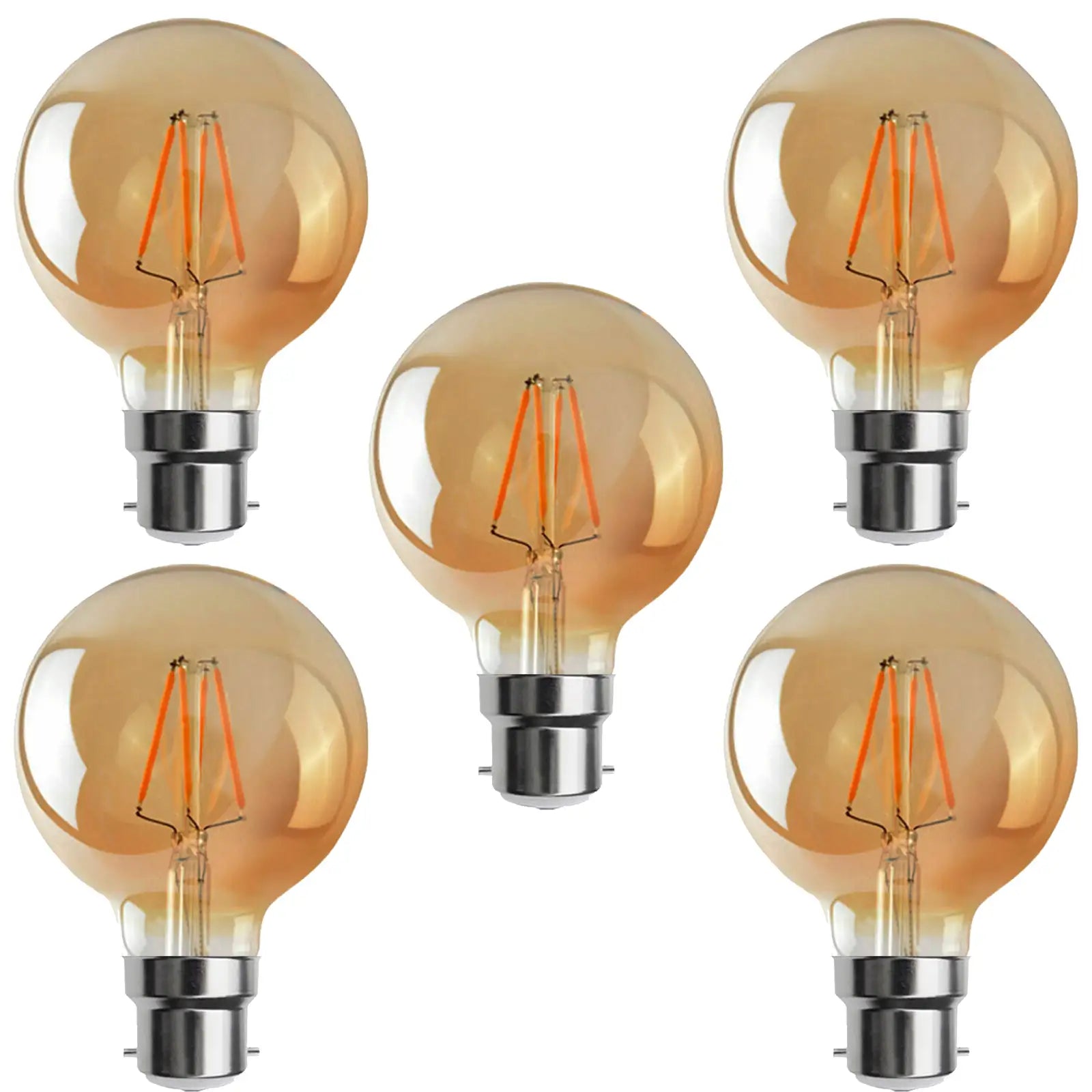 G95 LED Filament Vintage Bulb, 4W B22 Edison Globe, Warm White Dimmable