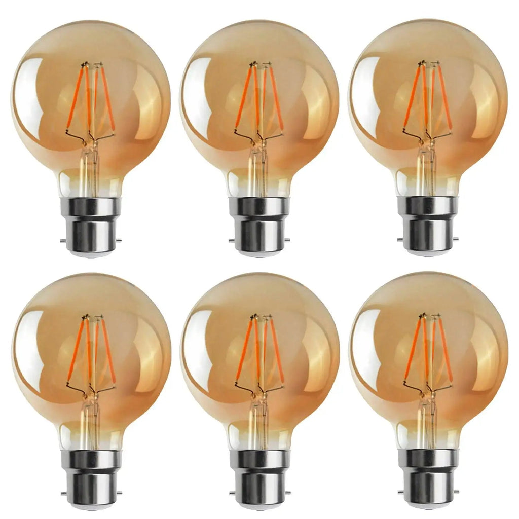 G95 LED Filament Vintage Bulb, 4W B22 Edison Globe, Warm White Dimmable