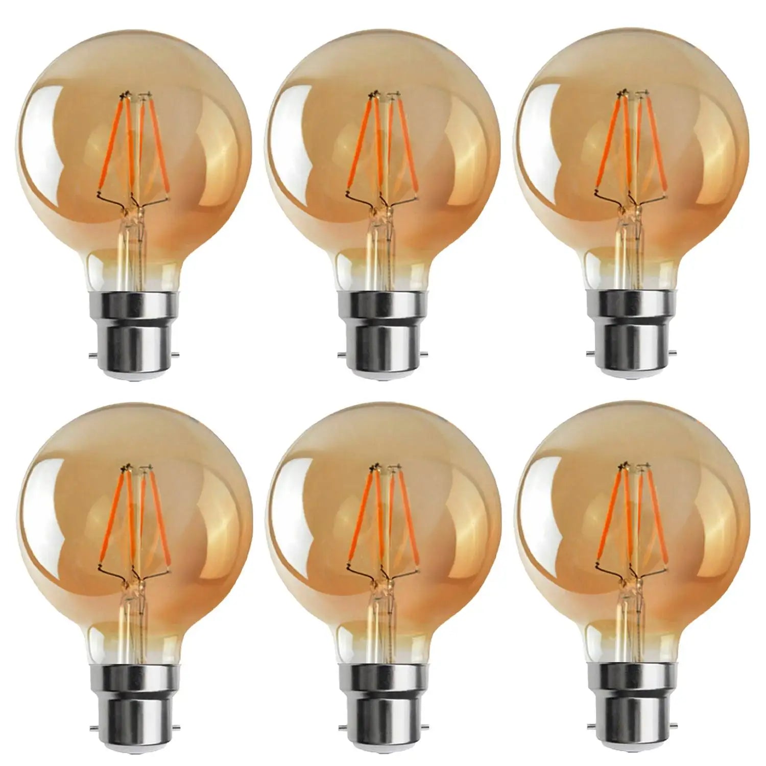 G95 LED Filament Vintage Bulb, 4W B22 Edison Globe, Warm White Dimmable