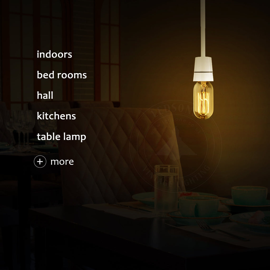 2-Pack Vintage Dimmable B22 G95 Amber Glass Incandescent Bulb Warm White Light