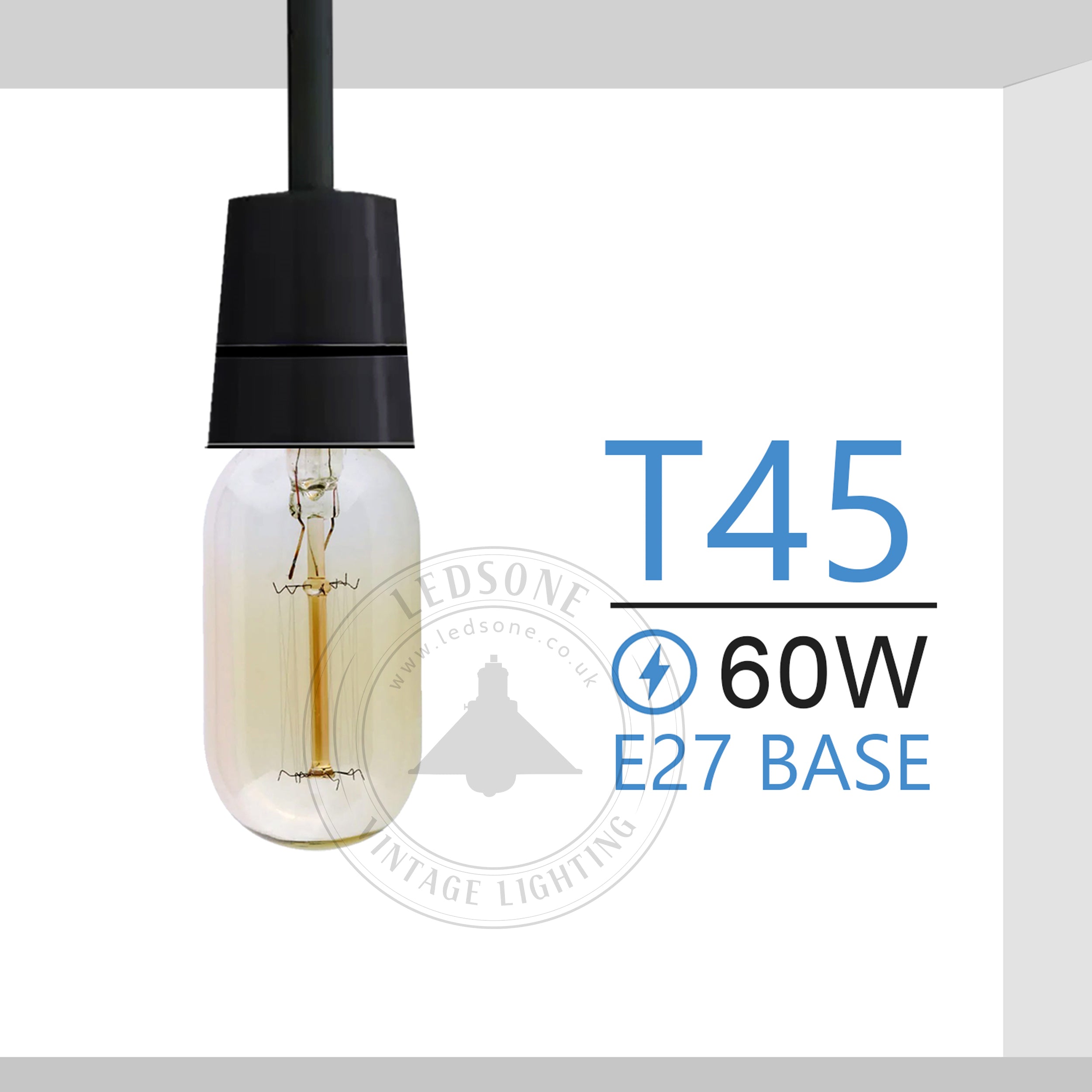 2 Pack Vintage Dimmable Incandescent B22 Amber Glass Warm White Light Bulbs