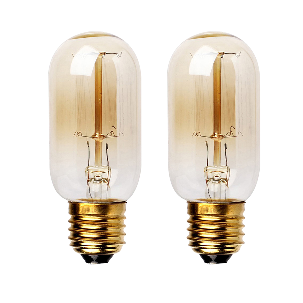 2 Pack Vintage Dimmable Incandescent B22 Amber Glass Warm White Light Bulbs