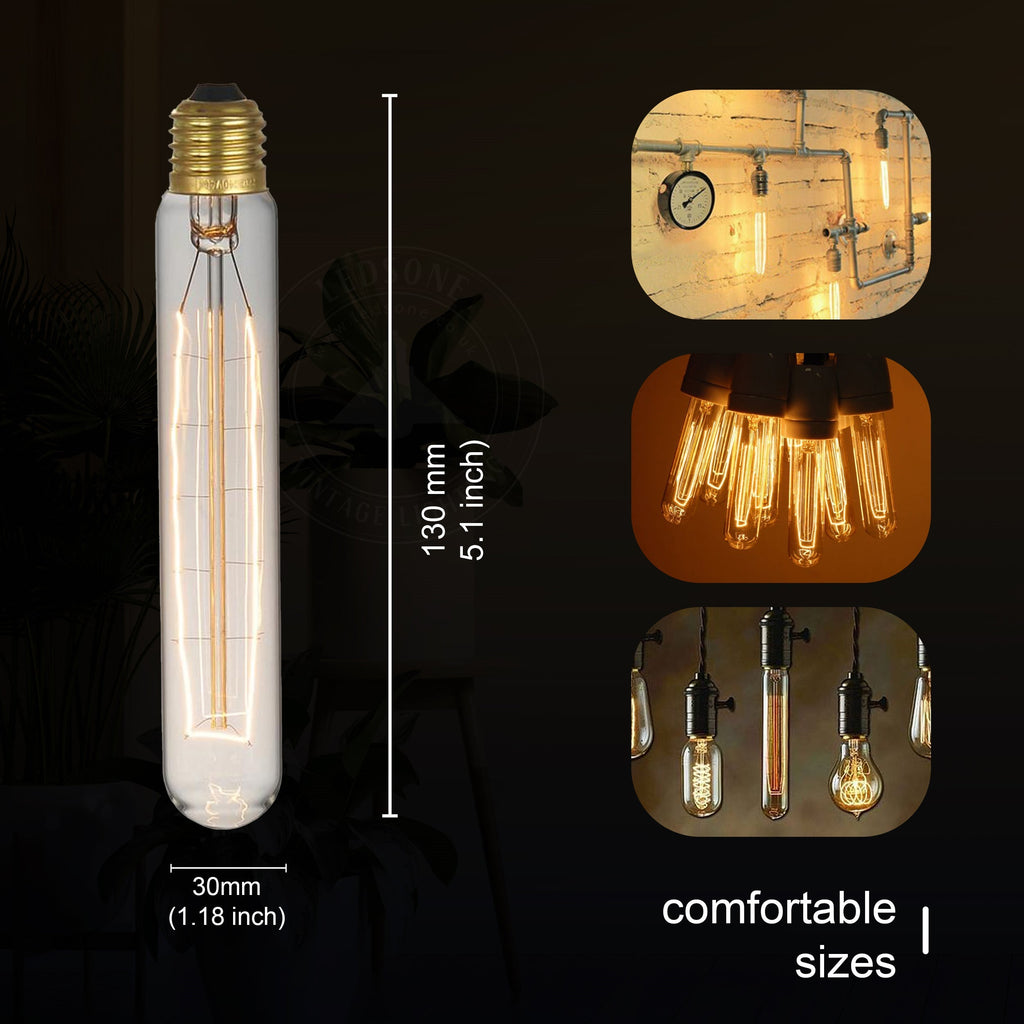 2 Pack Vintage Dimmable Incandescent B22 Amber Glass Warm White Light Bulbs