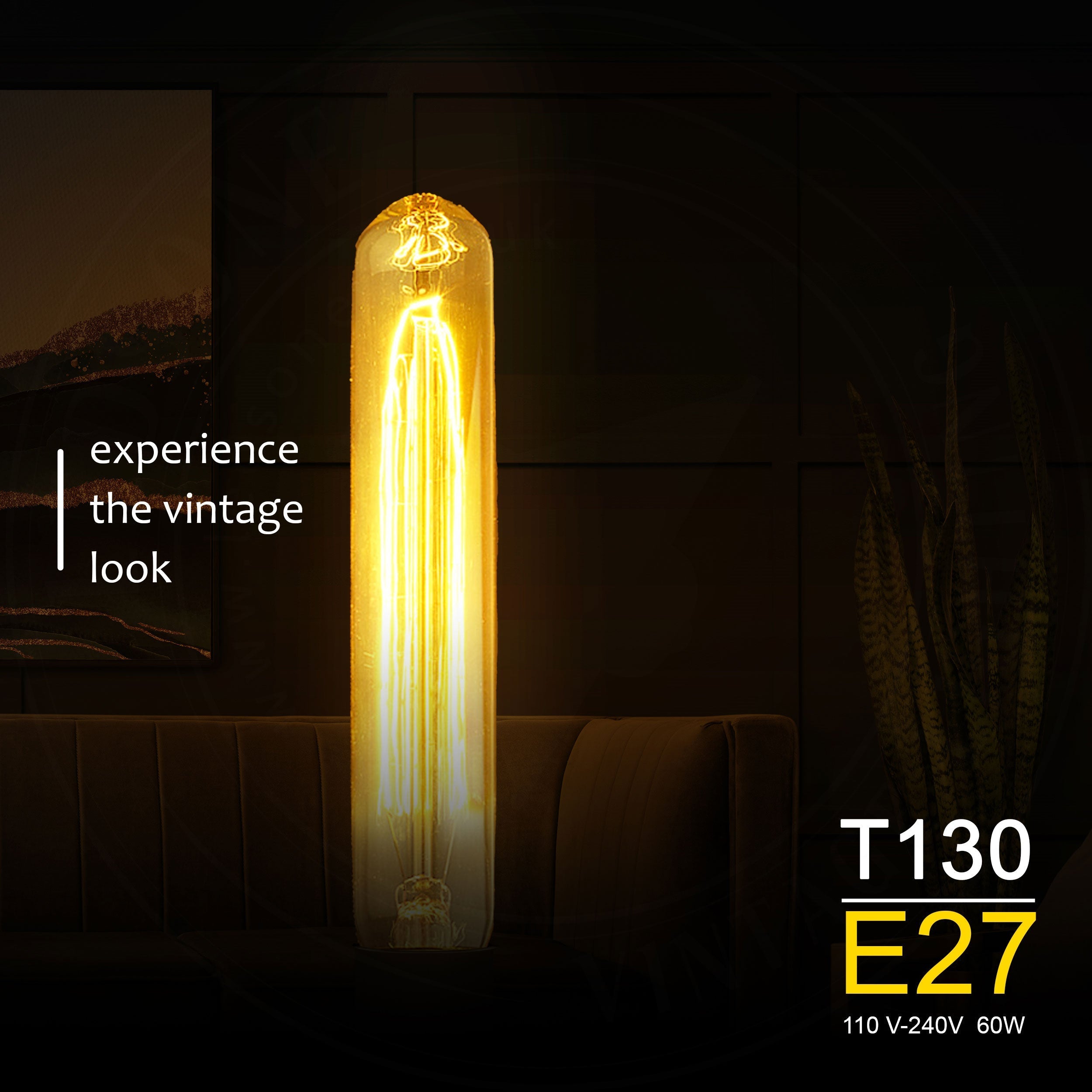 2 Pack Vintage Dimmable Incandescent B22 Amber Glass Warm White Light Bulbs