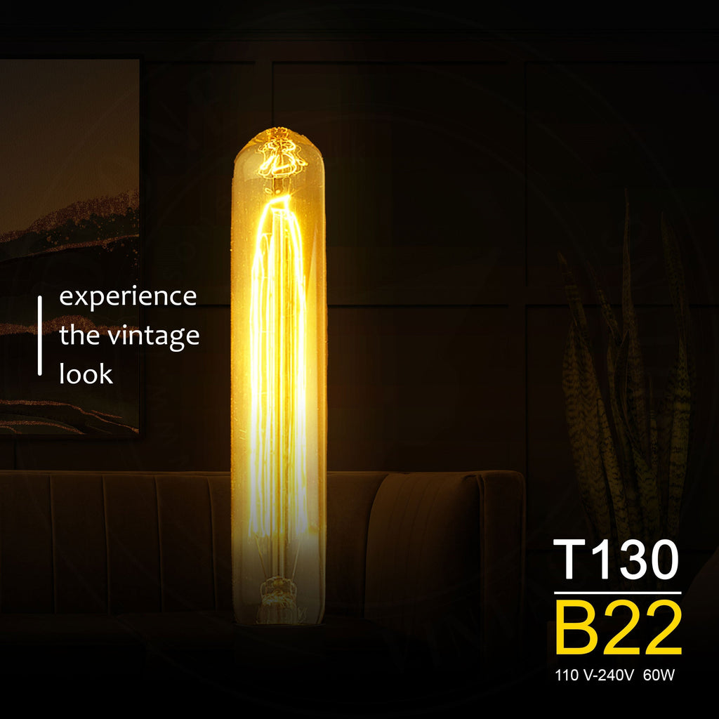 2-Pack Vintage Dimmable B22 G95 Amber Glass Incandescent Bulb Warm White Light