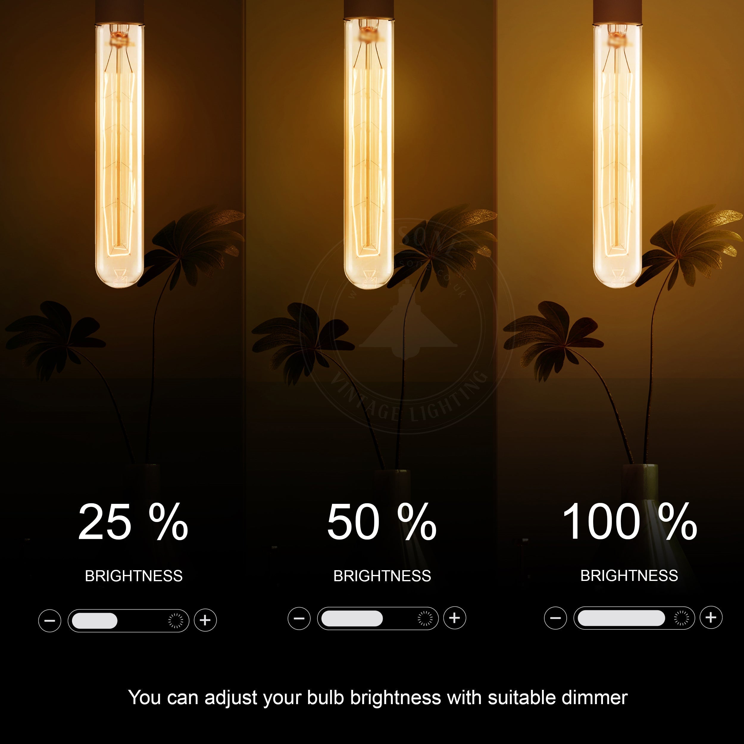 2 Pack Vintage Dimmable Incandescent B22 Amber Glass Warm White Light Bulbs