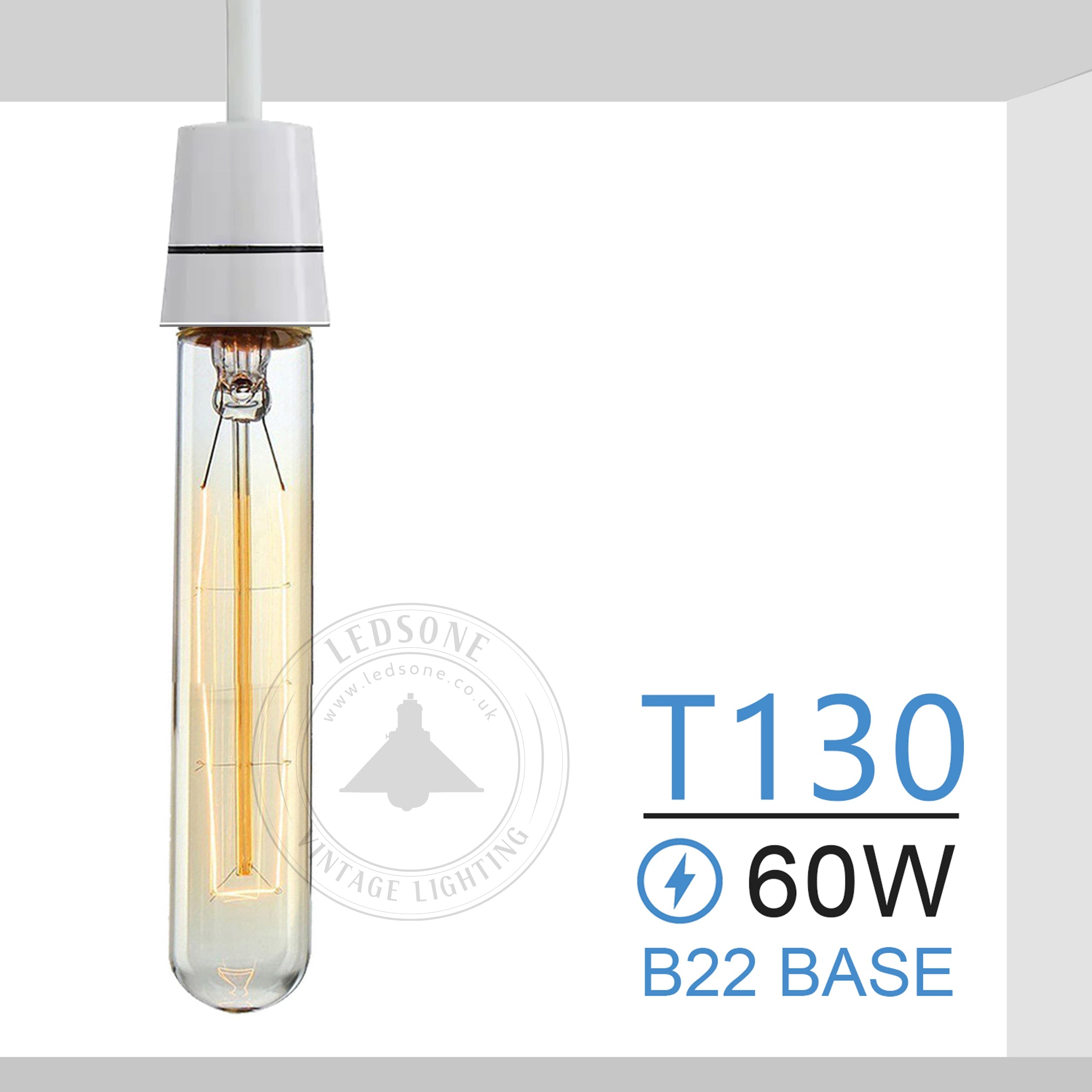 2 Pack Vintage Dimmable Incandescent B22 Amber Glass Warm White Light Bulbs