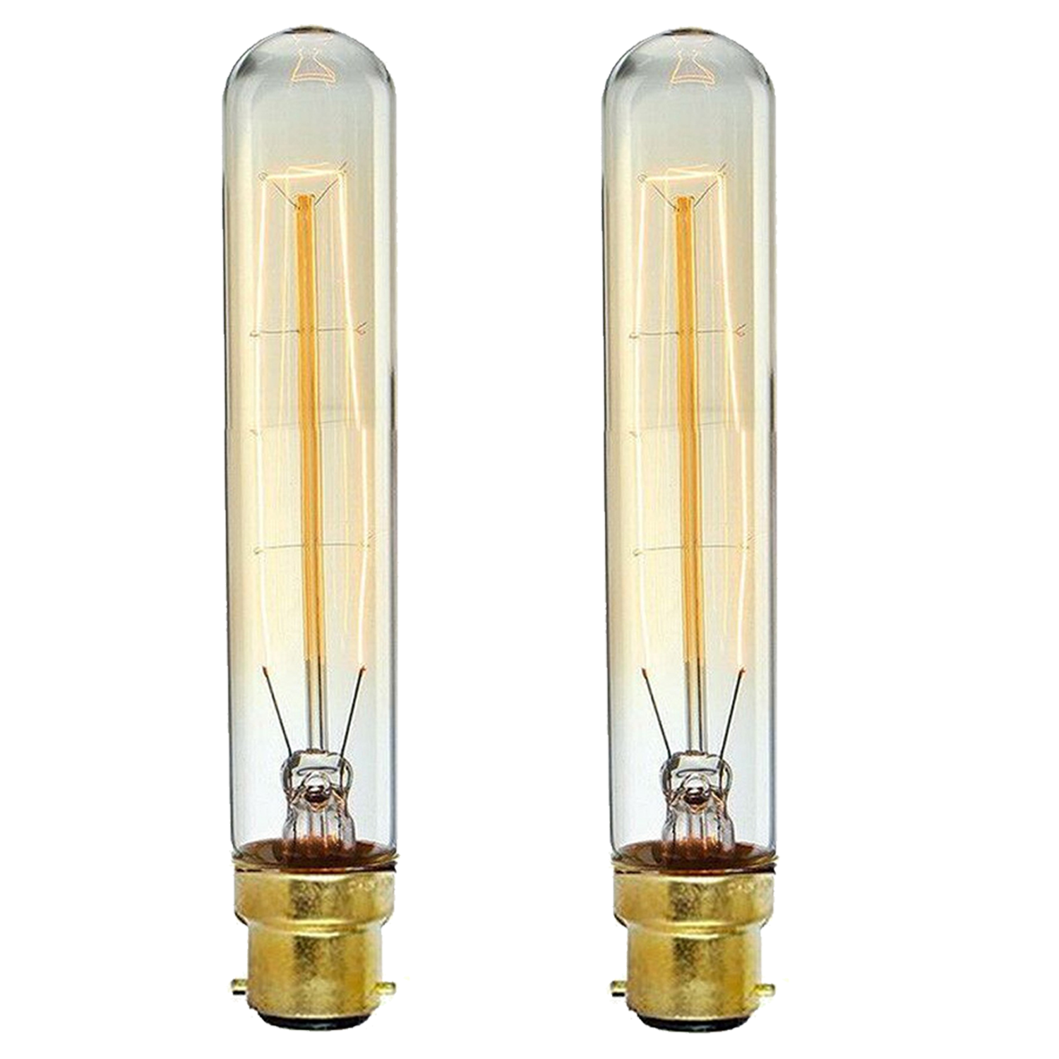 2 Pack Vintage Dimmable Incandescent B22 Amber Glass Warm White Light Bulbs