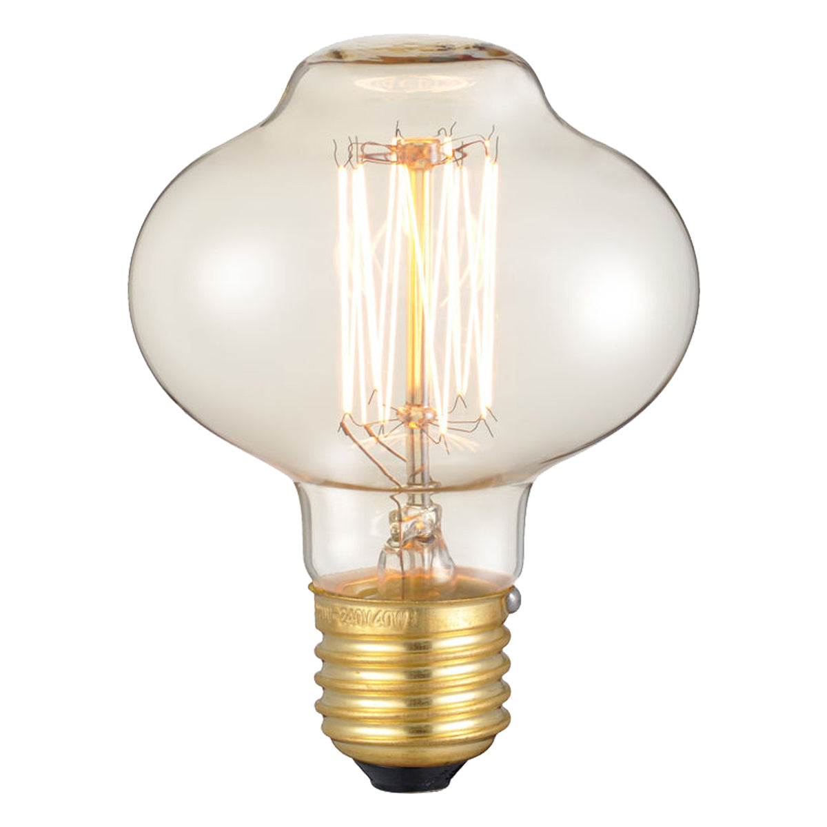 2-Pack Vintage Dimmable B22 G95 Amber Glass Incandescent Bulb Warm White Light