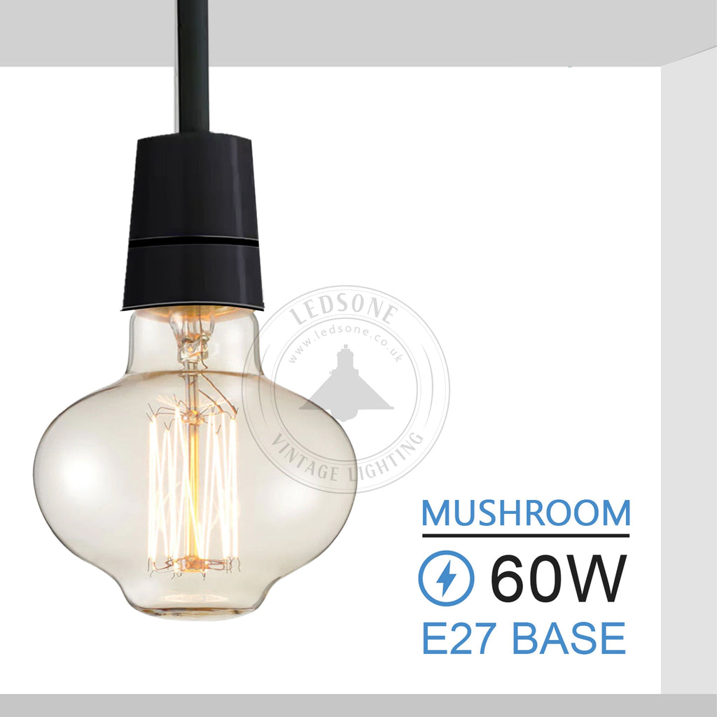 2 Pack Vintage Dimmable Incandescent B22 Amber Glass Warm White Light Bulbs