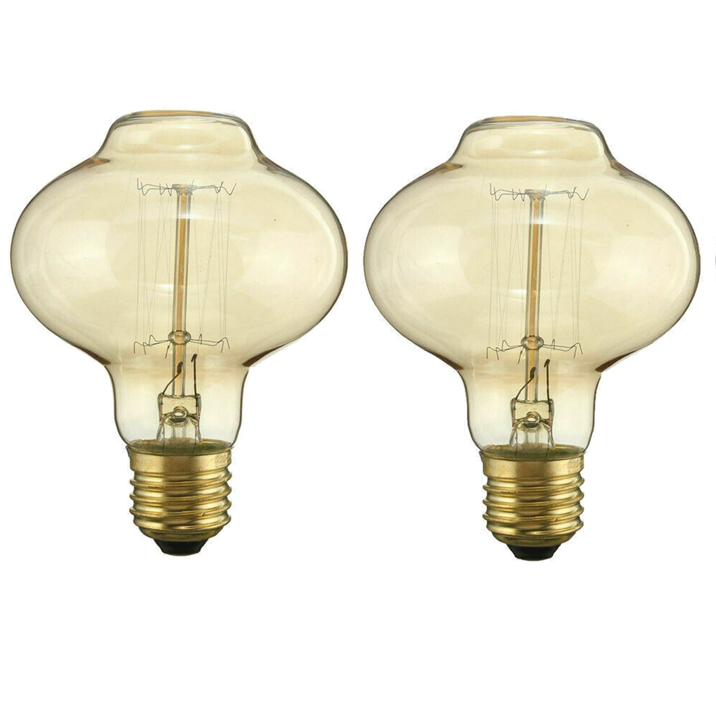 2-Pack Vintage Dimmable LED Edison Bulbs Amber Glass Warm White 2700K