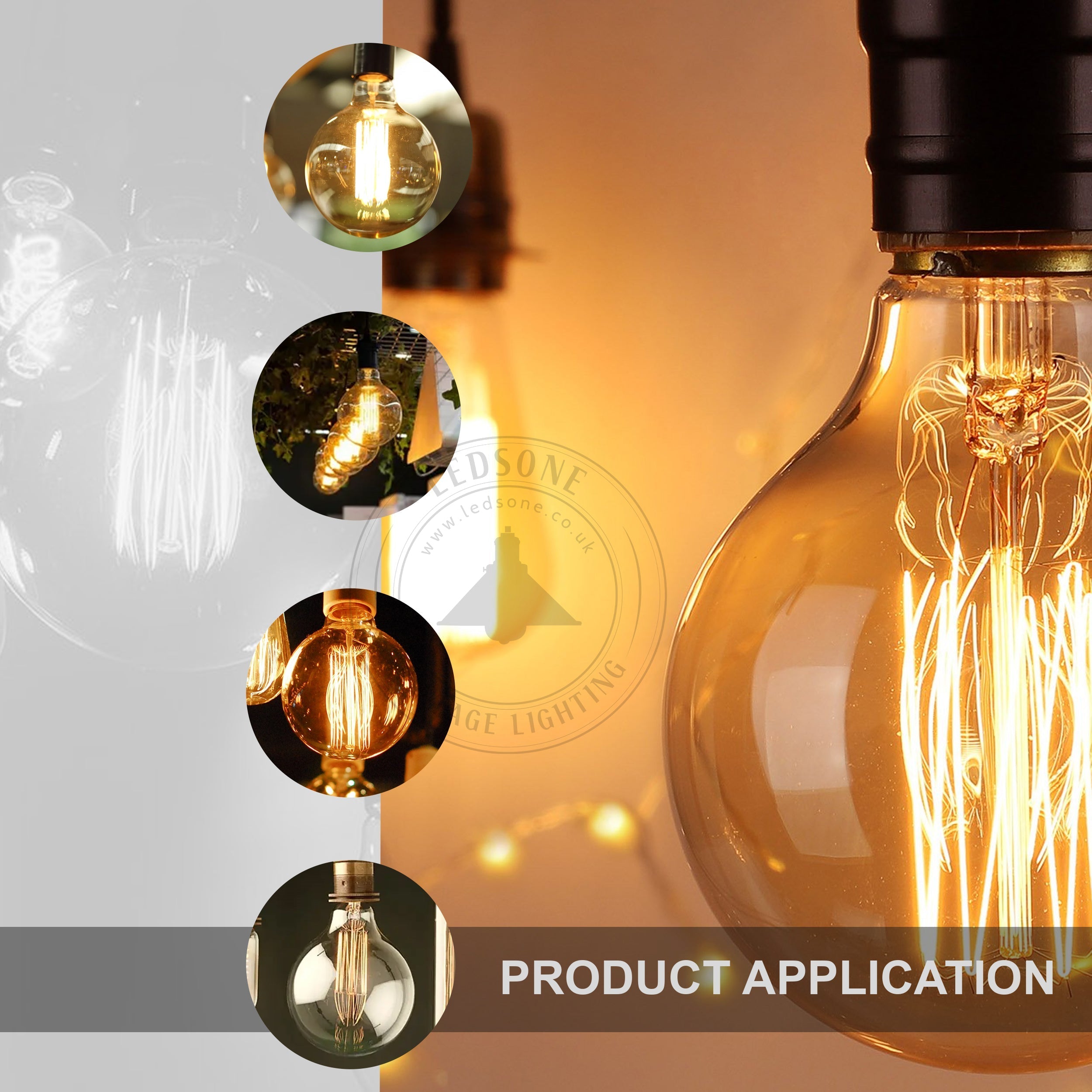2 Pack Vintage Dimmable Incandescent B22 Amber Glass Warm White Light Bulbs