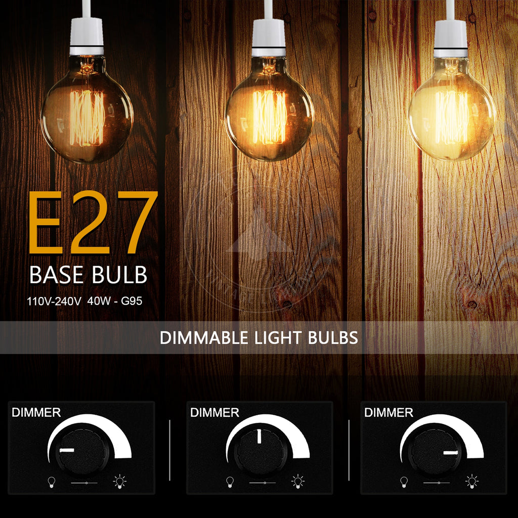 Dimmable B22 Amber Glass Vintage Edison Filament Bulbs 2 Pack