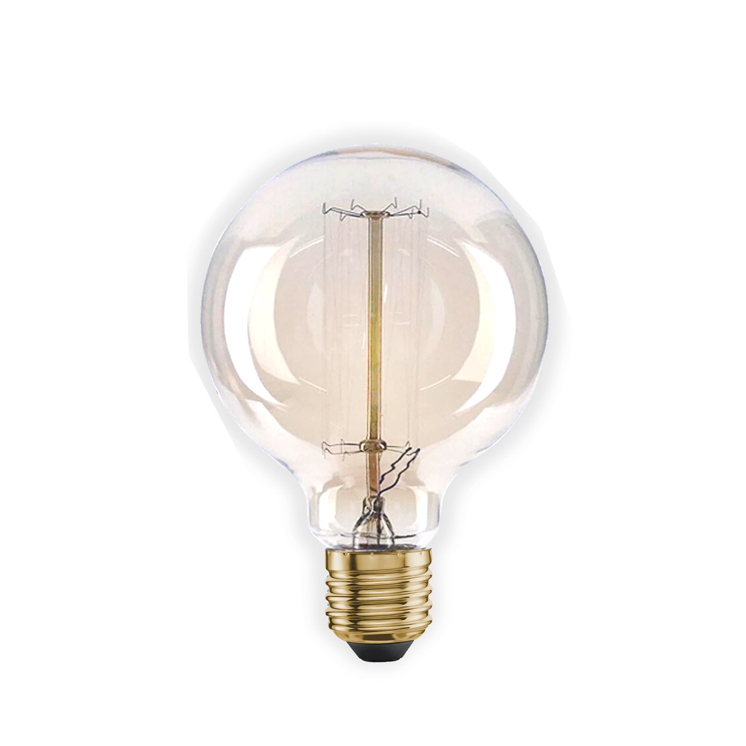 2-Pack Vintage Dimmable B22 G95 Amber Glass Incandescent Bulb Warm White Light