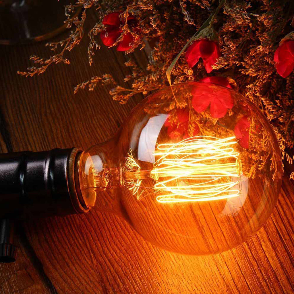 2 Pack Vintage Dimmable Incandescent B22 Amber Glass Warm White Light Bulbs
