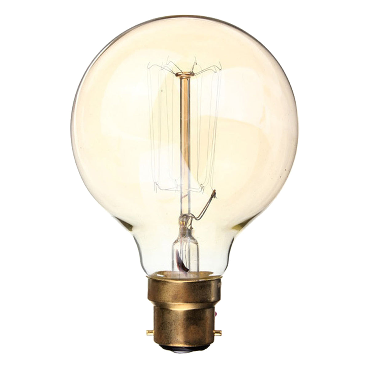 2 Pack Vintage Dimmable Incandescent B22 Amber Glass Warm White Light Bulbs