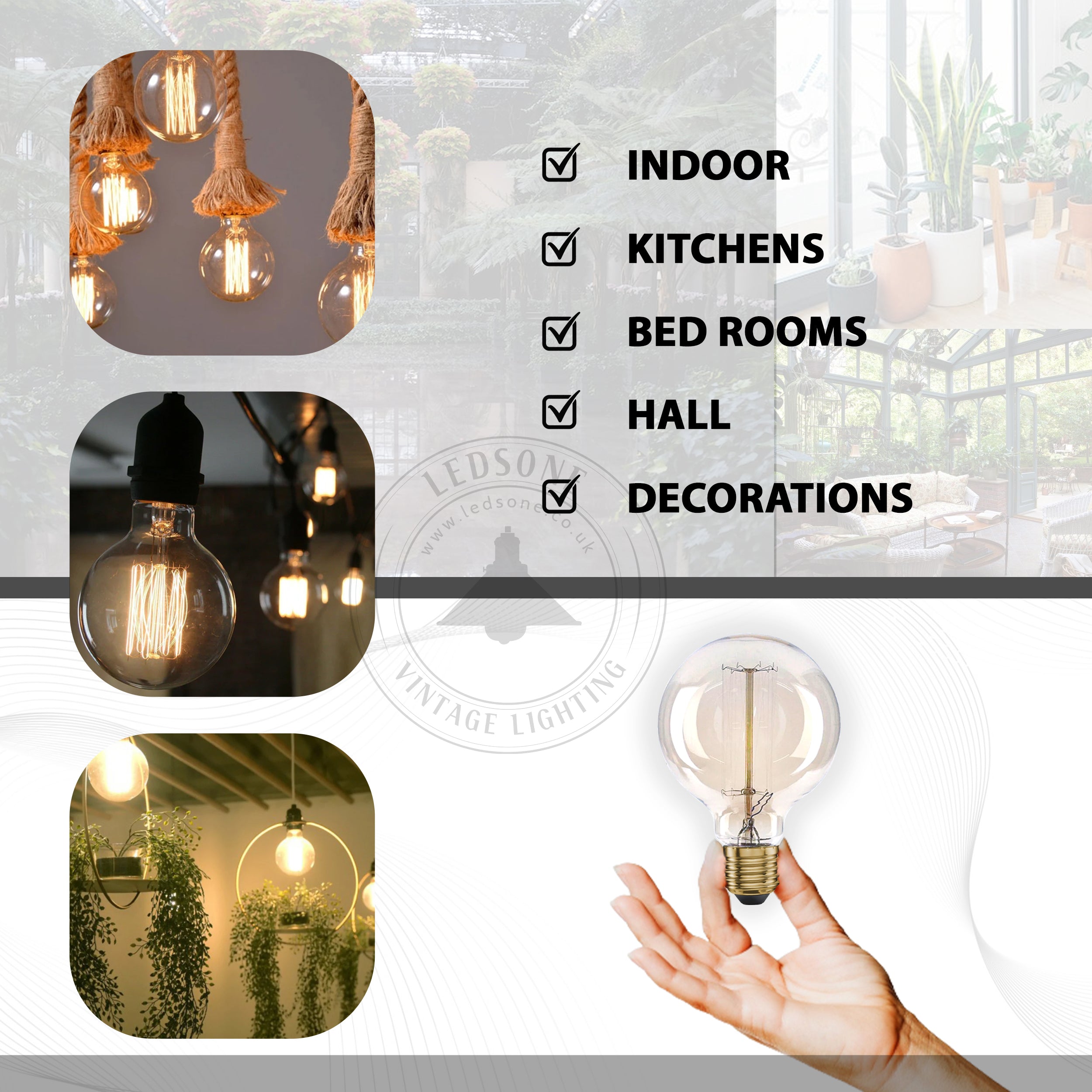 2 Pack Vintage Dimmable Incandescent B22 Amber Glass Warm White Light Bulbs