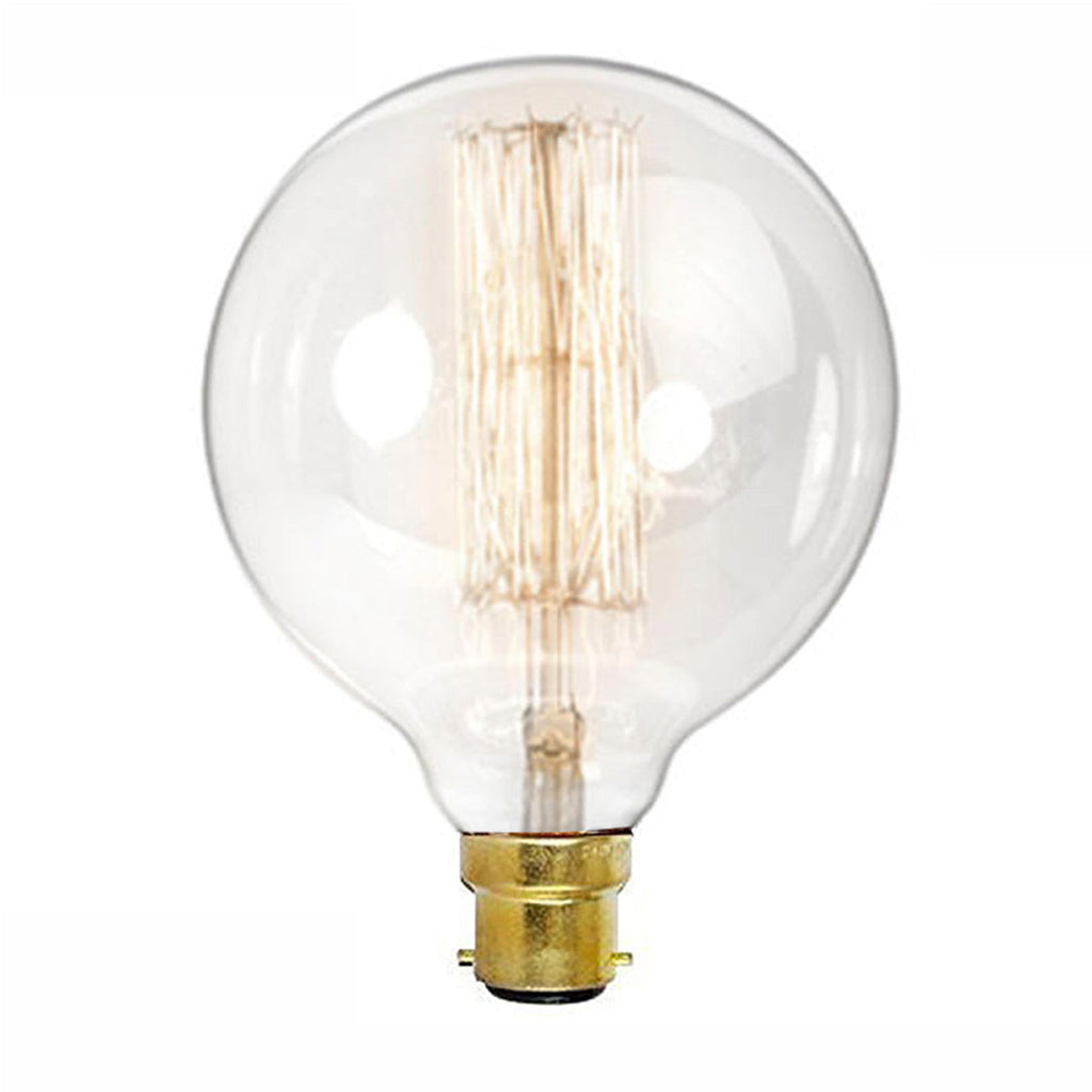 2-Pack Vintage Dimmable B22 G95 Amber Glass Incandescent Bulb Warm White Light