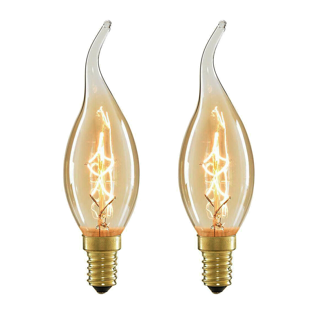 2-Pack Vintage Dimmable LED Edison Bulbs Amber Glass Warm White 2700K