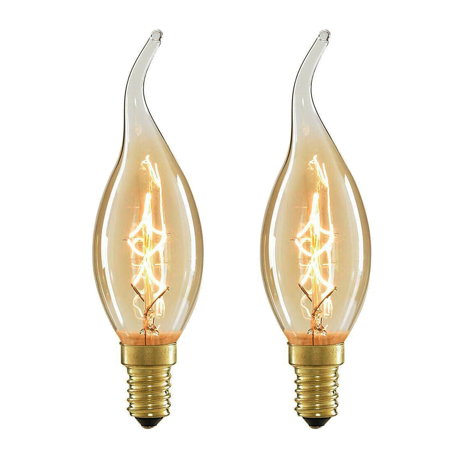 2-Pack Vintage Dimmable LED Edison Bulbs Amber Glass Warm White 2700K