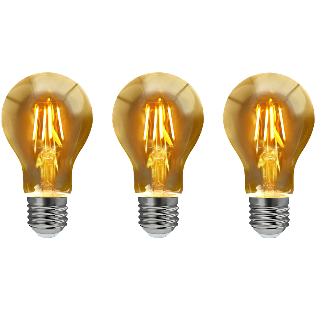 A60 Dimmable LED Filament Bulb E27 8W Warm White Energy Saving Vintage
