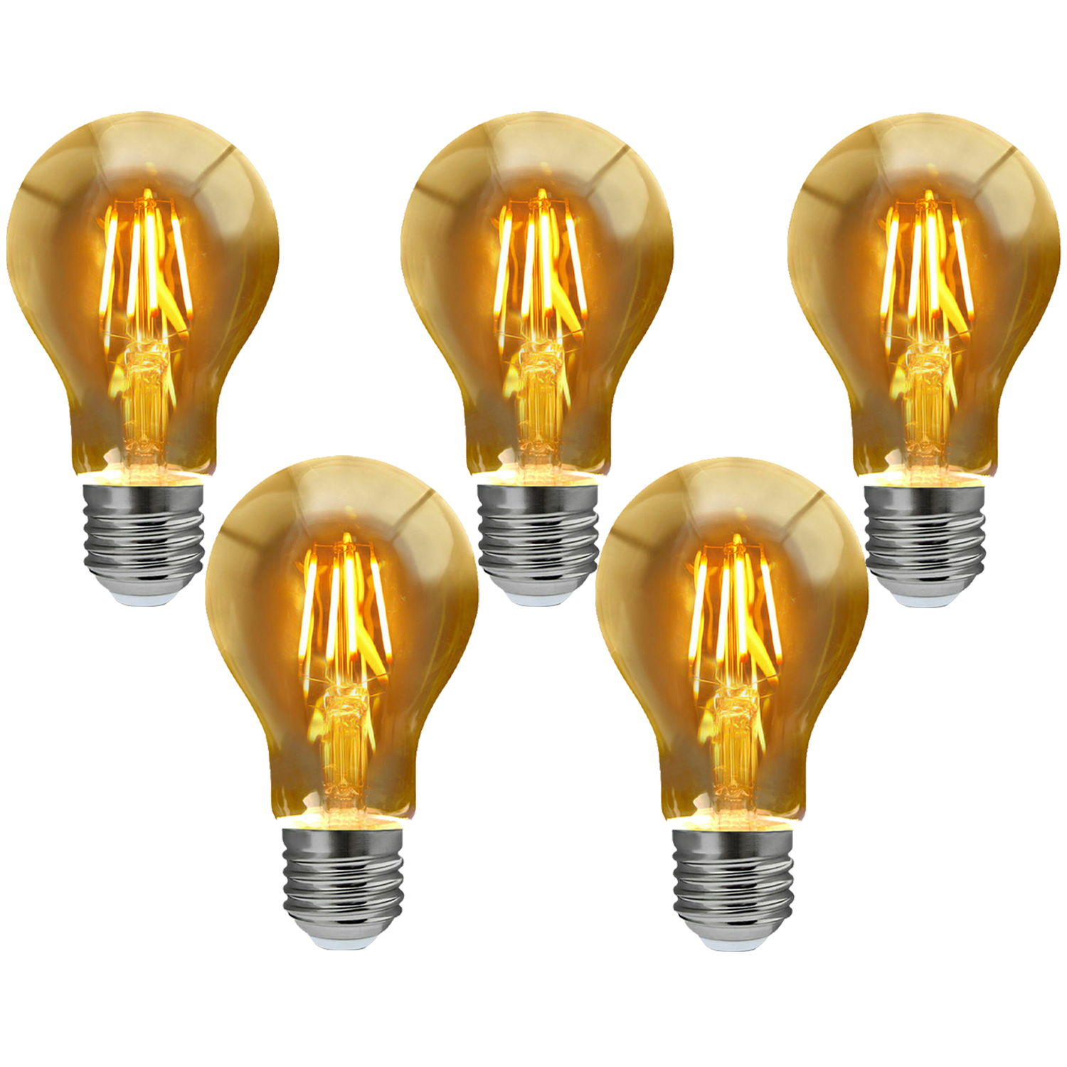 A60 Dimmable LED Filament Bulb E27 8W Warm White Energy Saving Vintage