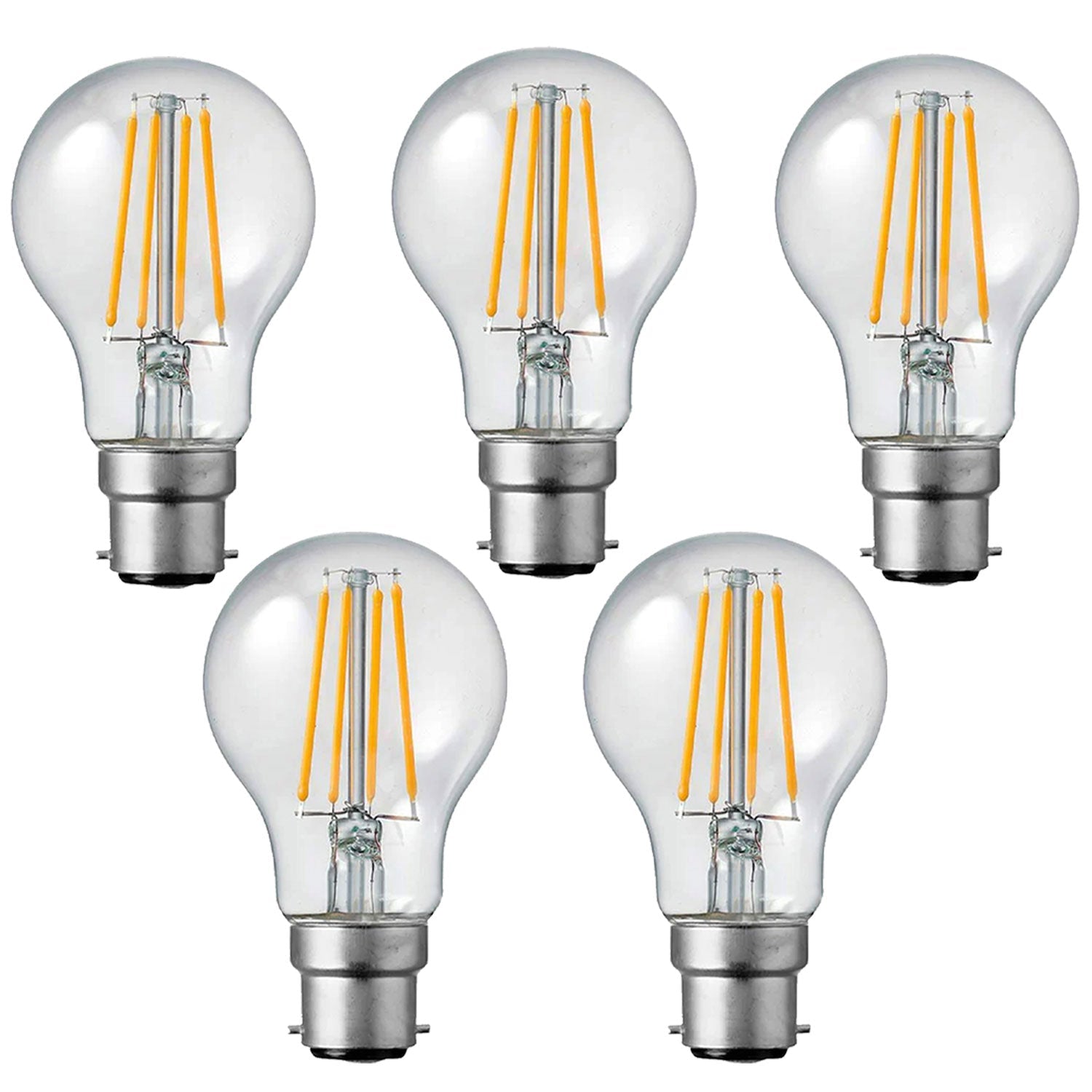 Dimmable A60 LED Filament Bulb B22 4W Cool White 6000K Energy Saving