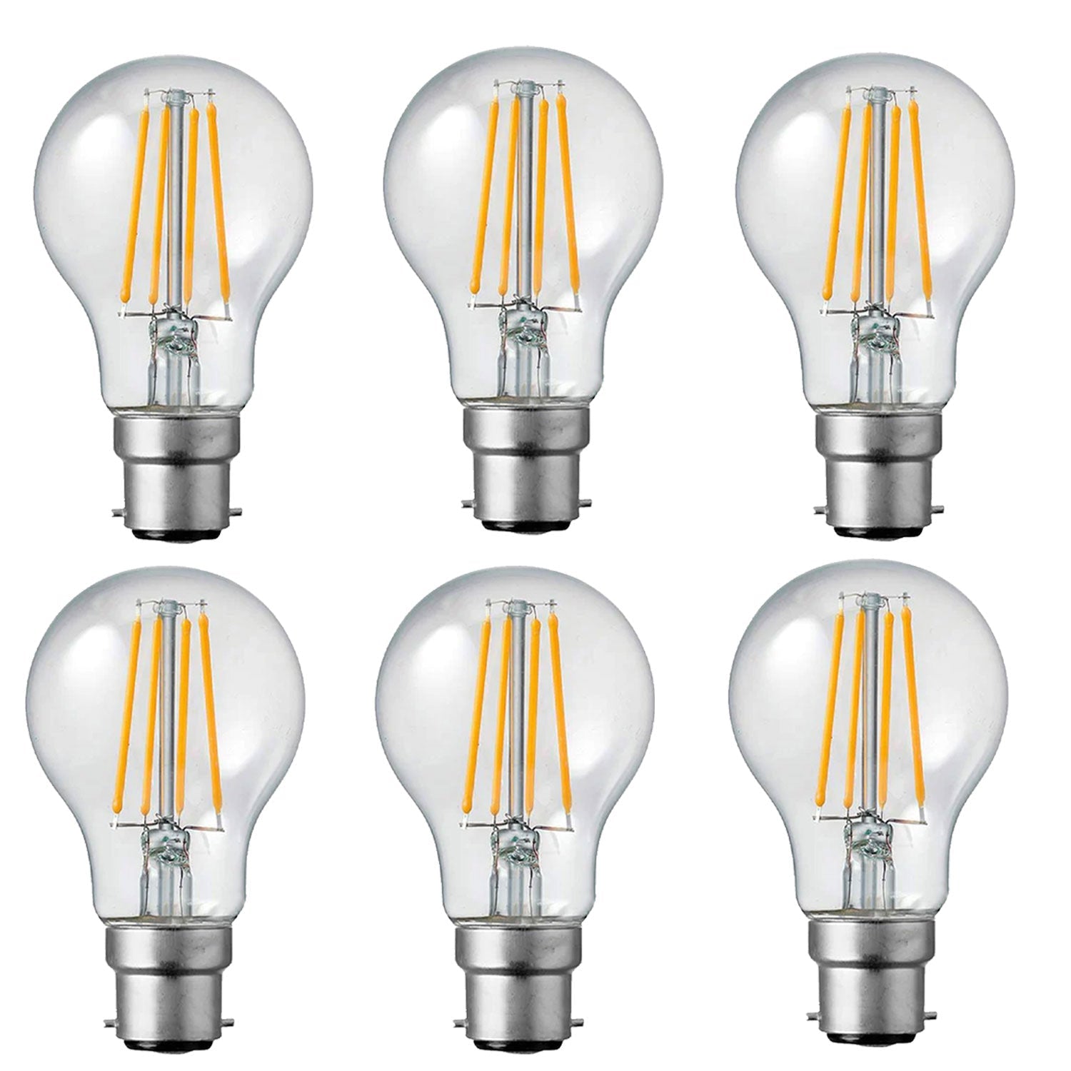 Dimmable A60 LED Filament Bulb B22 4W Cool White 6000K Energy Saving