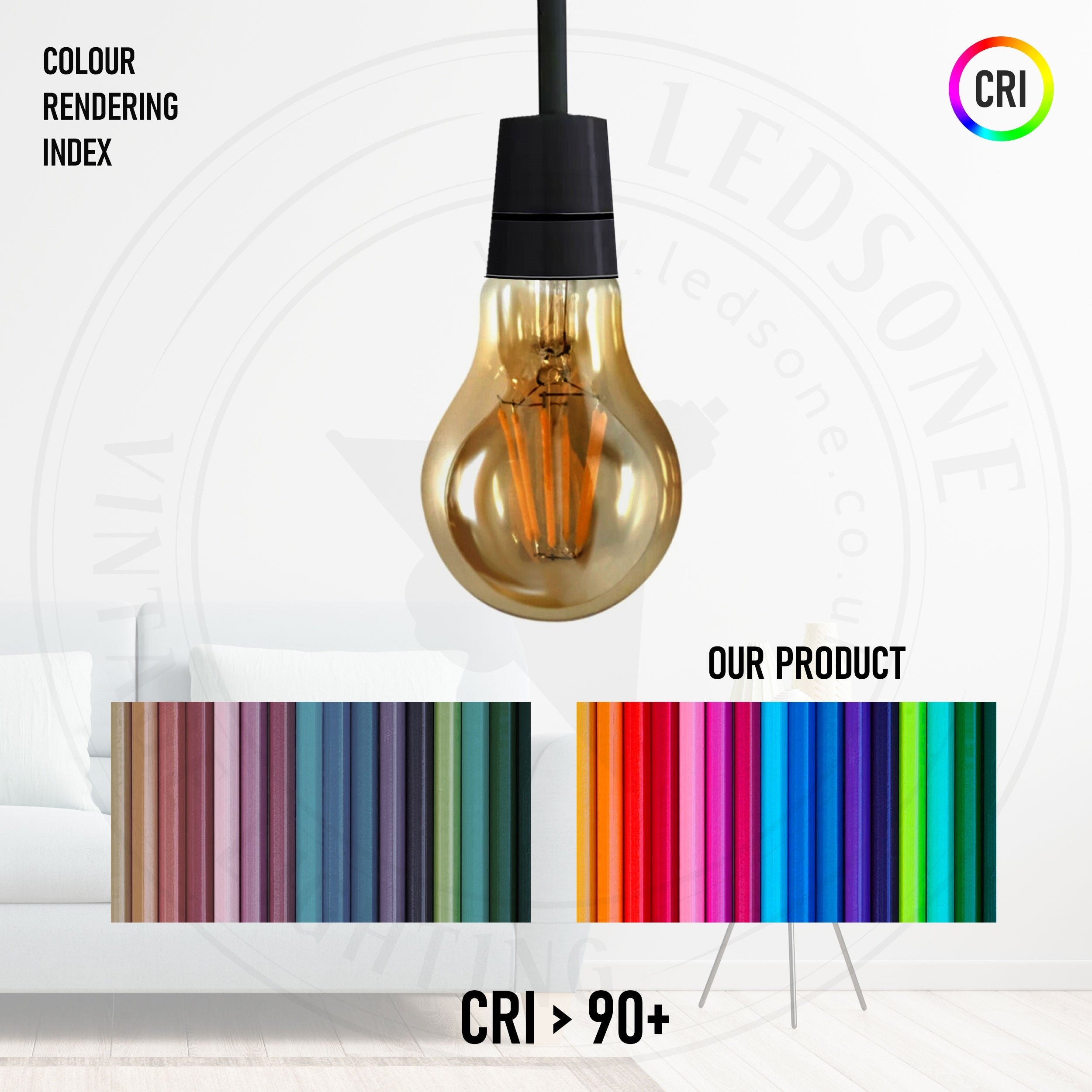A60 Dimmable LED Filament Bulb E27 8W Warm White Energy Saving Vintage