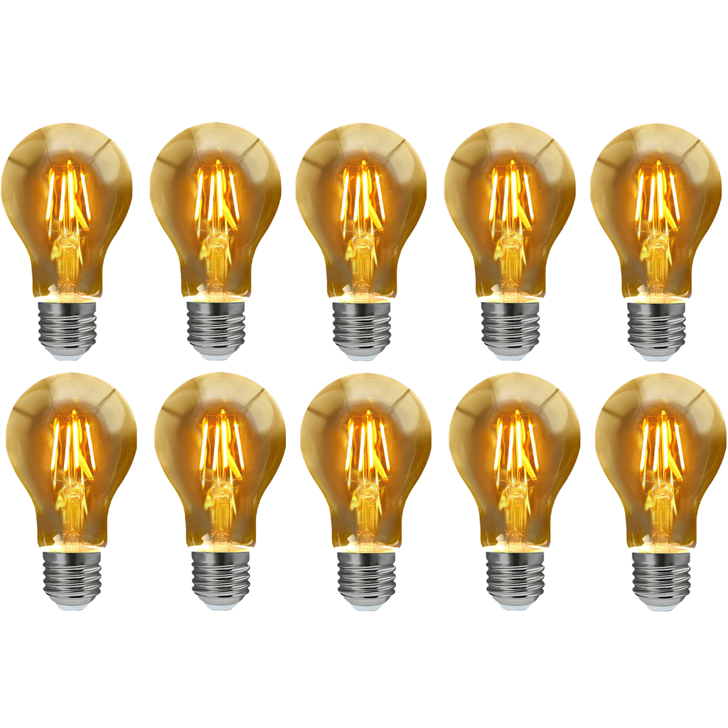 A60 Dimmable LED Filament Bulb E27 8W Warm White Energy Saving Vintage