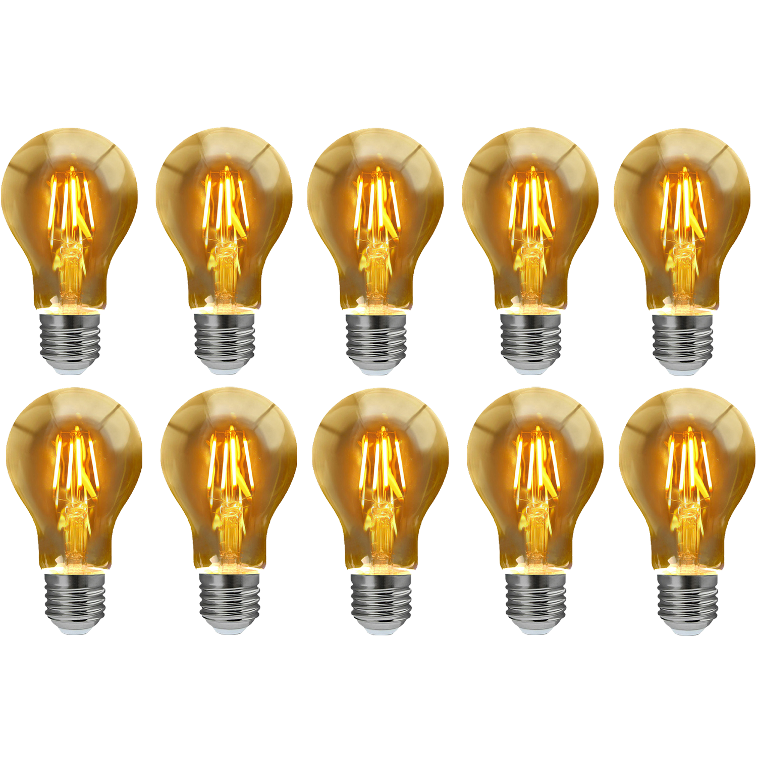A60 Dimmable LED Filament Bulb E27 8W Warm White Energy Saving Vintage