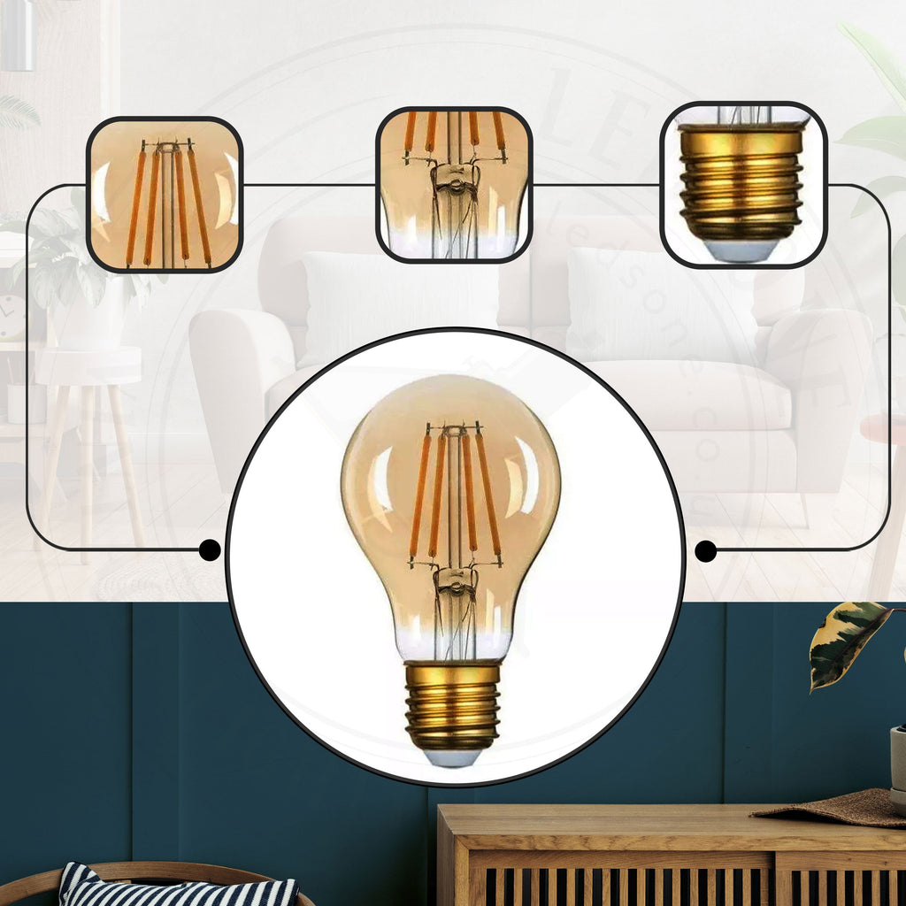 Energy-Saving Dimmable LED A60 E27 Filament Screw Globe Light Bulb