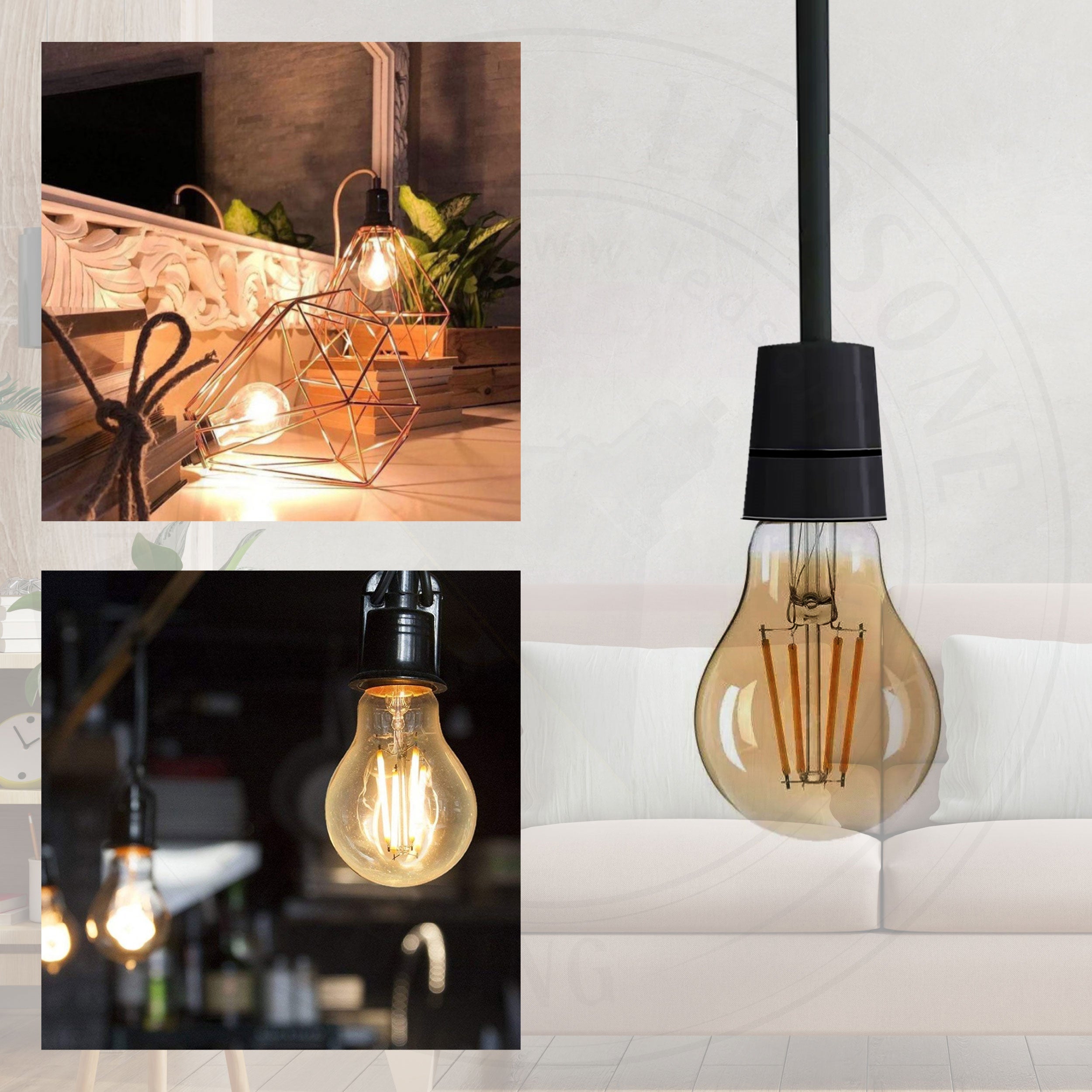 Energy-Saving Dimmable LED A60 E27 Filament Screw Globe Light Bulb