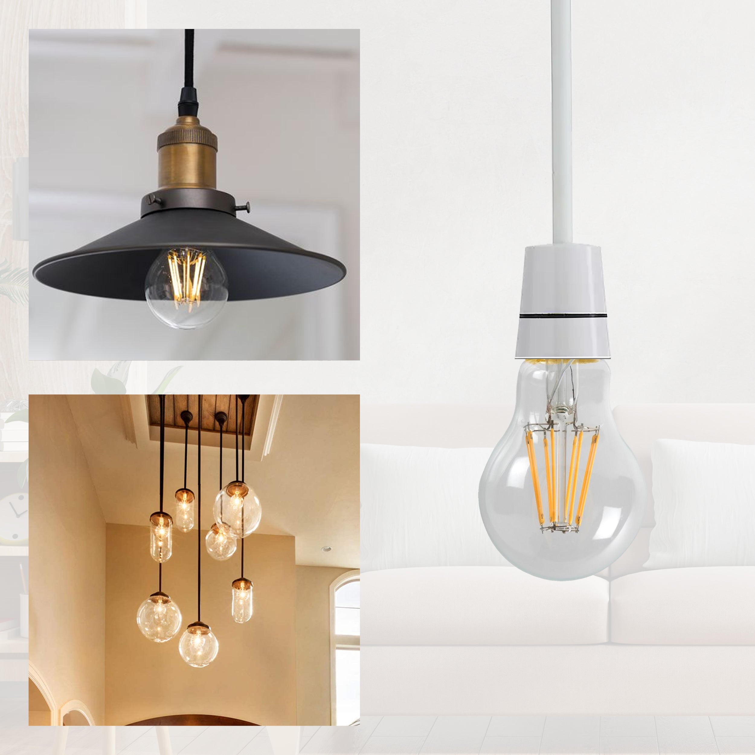 Energy-Saving Vintage A60 LED Bayonet Bulb Dimmable Cool White Light