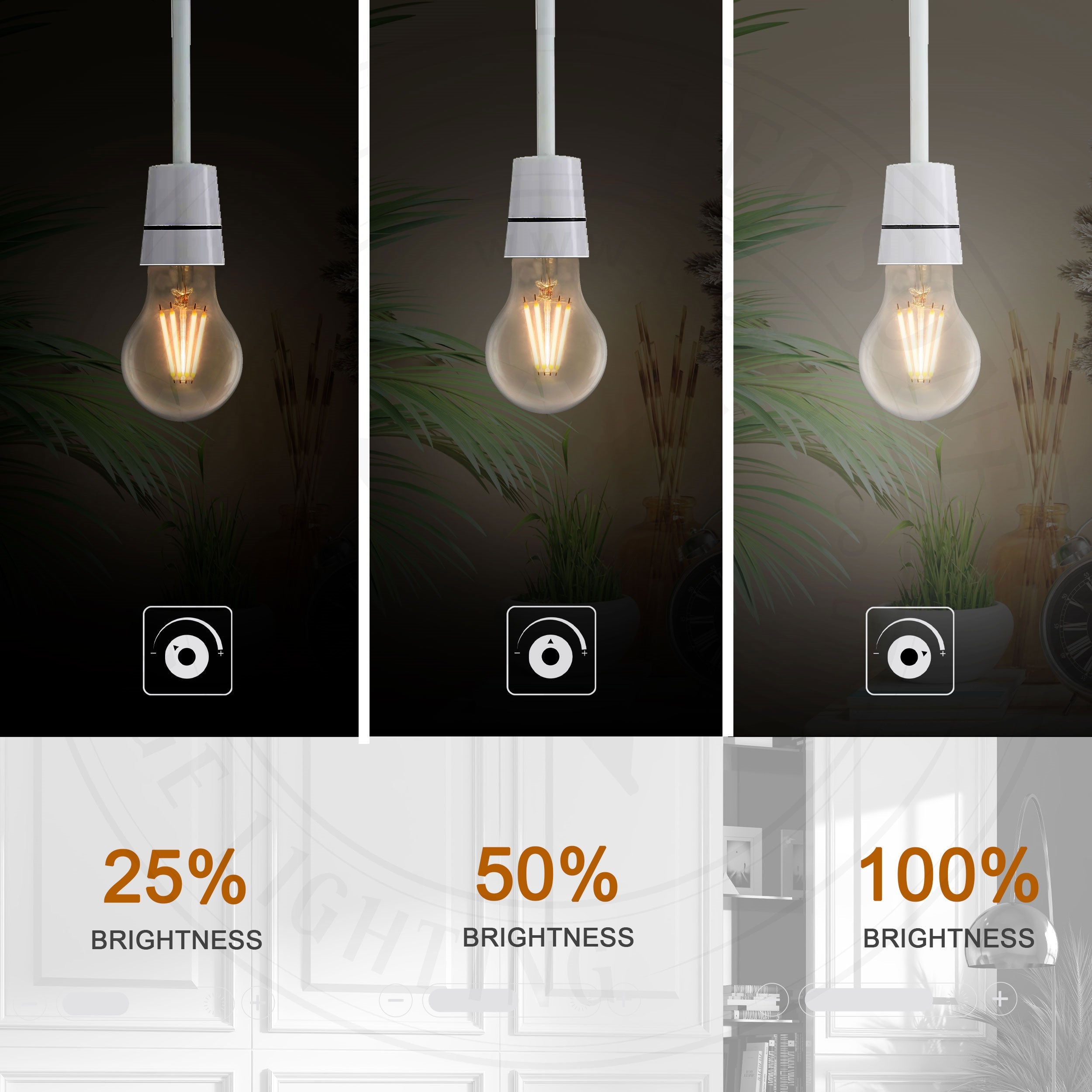 Dimmable A60 LED Filament Bulb B22 4W Cool White 6000K Energy Saving