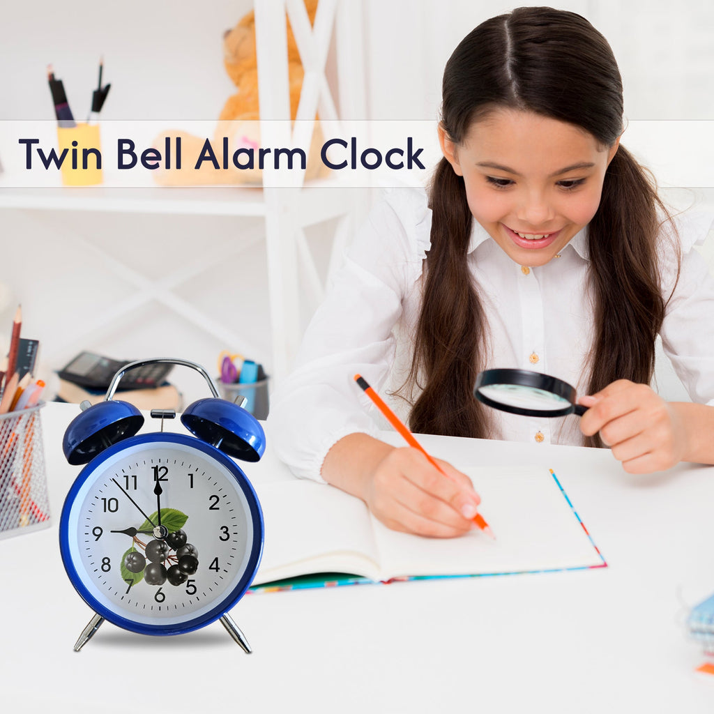 Retro Twin Bell Loud Bedside Alarm Clock Battery Operated for Heavy Sleepers