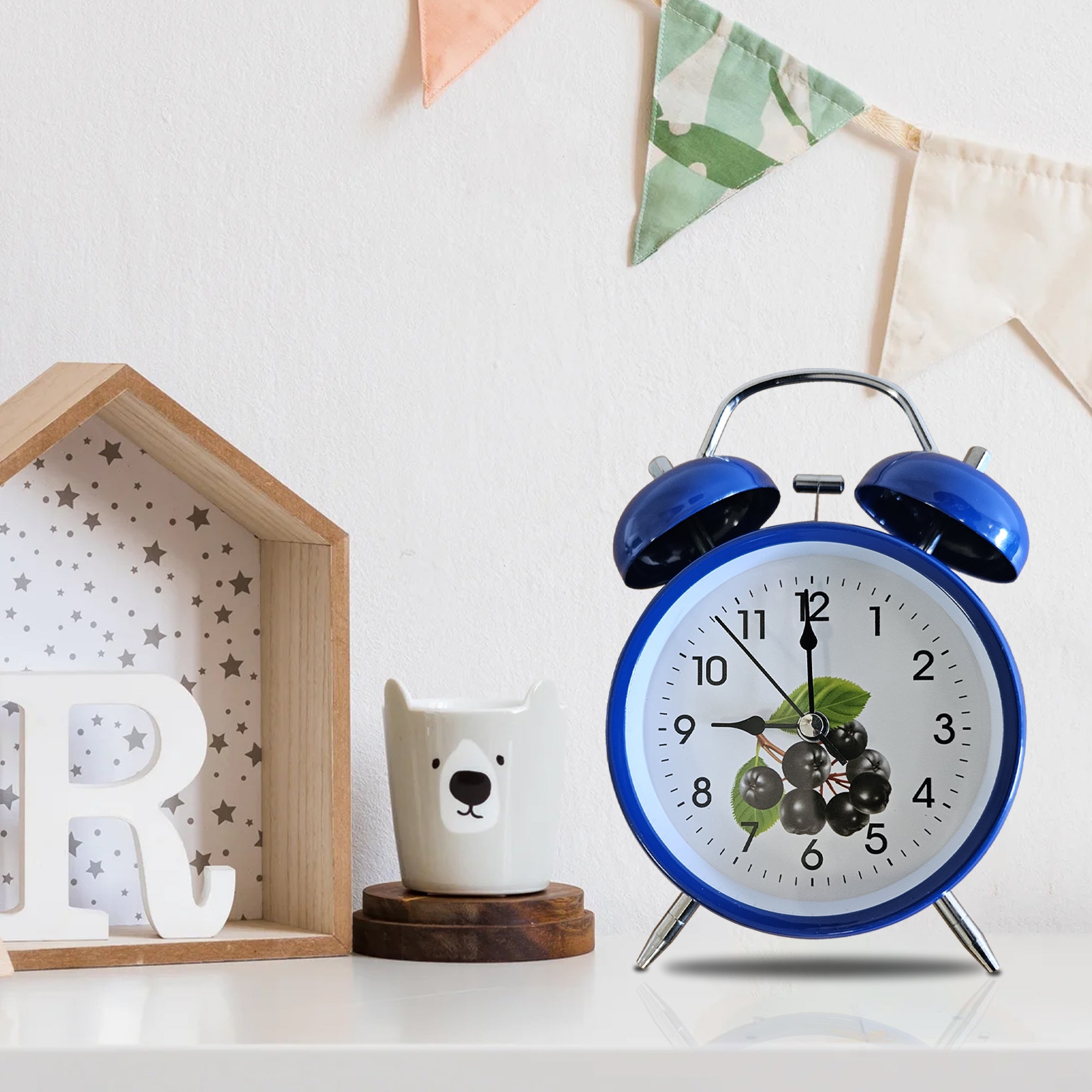 Retro Twin Bell Loud Bedside Alarm Clock Battery Operated Analogue